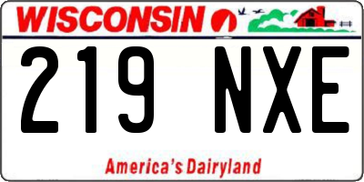 WI license plate 219NXE