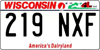 WI license plate 219NXF