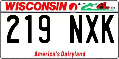 WI license plate 219NXK