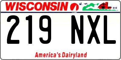 WI license plate 219NXL