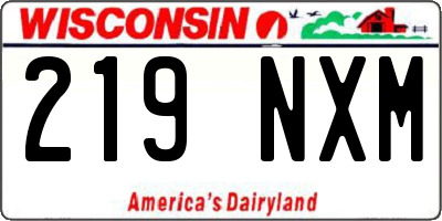 WI license plate 219NXM