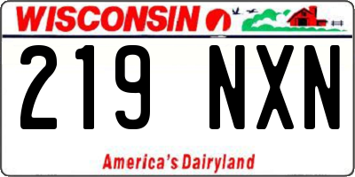 WI license plate 219NXN