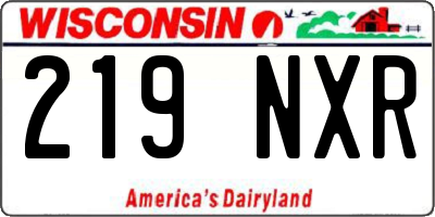 WI license plate 219NXR