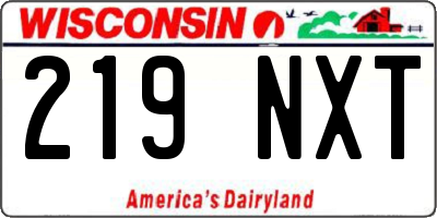 WI license plate 219NXT