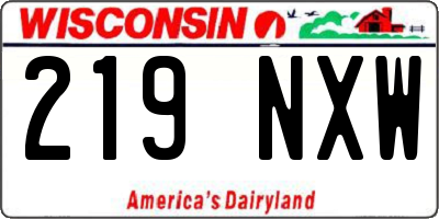 WI license plate 219NXW