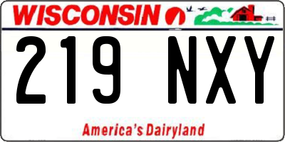 WI license plate 219NXY