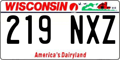 WI license plate 219NXZ