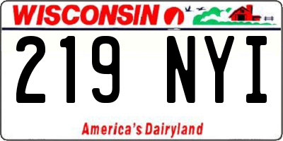WI license plate 219NYI