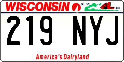 WI license plate 219NYJ