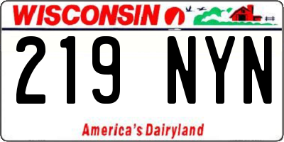 WI license plate 219NYN