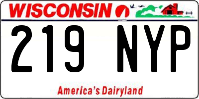 WI license plate 219NYP