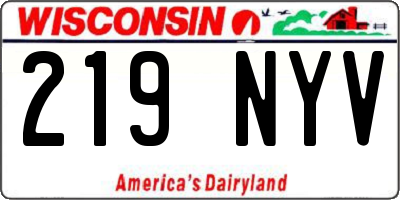 WI license plate 219NYV