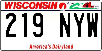 WI license plate 219NYW