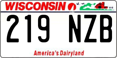 WI license plate 219NZB