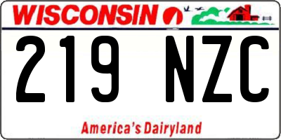 WI license plate 219NZC