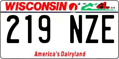 WI license plate 219NZE