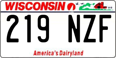 WI license plate 219NZF