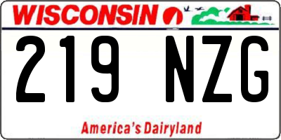 WI license plate 219NZG