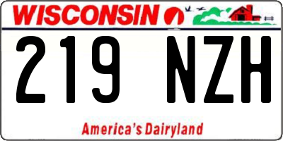 WI license plate 219NZH