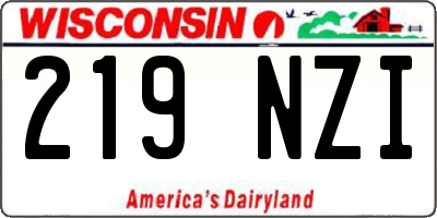 WI license plate 219NZI