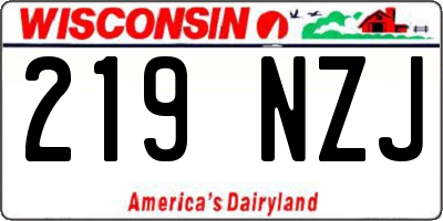 WI license plate 219NZJ