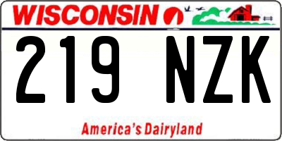WI license plate 219NZK