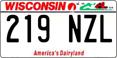 WI license plate 219NZL