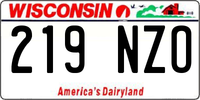 WI license plate 219NZO