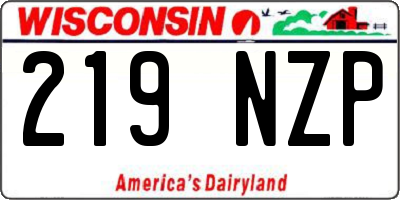WI license plate 219NZP