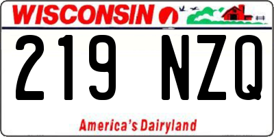 WI license plate 219NZQ