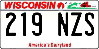 WI license plate 219NZS