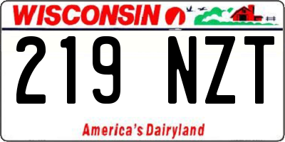 WI license plate 219NZT