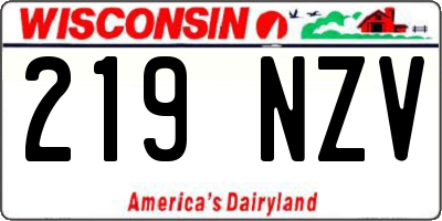 WI license plate 219NZV