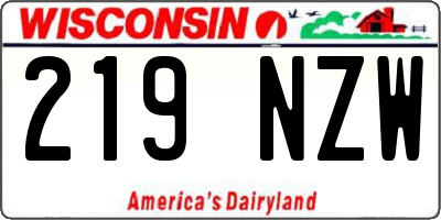 WI license plate 219NZW