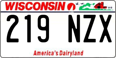 WI license plate 219NZX