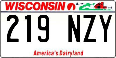 WI license plate 219NZY
