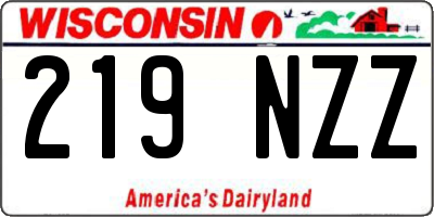 WI license plate 219NZZ
