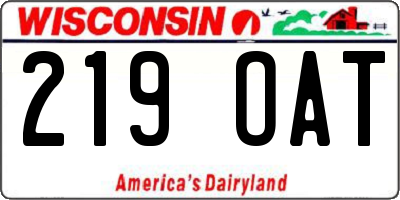 WI license plate 219OAT