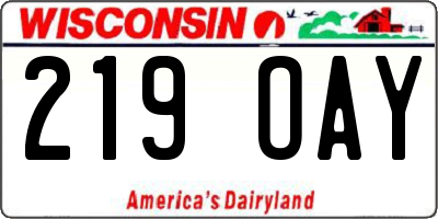 WI license plate 219OAY