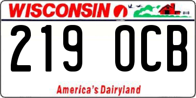 WI license plate 219OCB