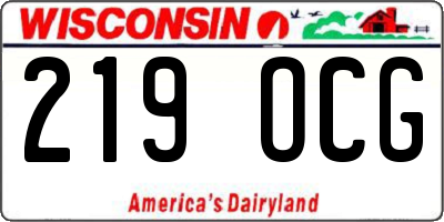 WI license plate 219OCG
