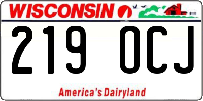 WI license plate 219OCJ