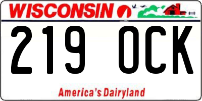 WI license plate 219OCK