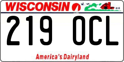 WI license plate 219OCL