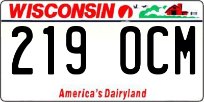WI license plate 219OCM