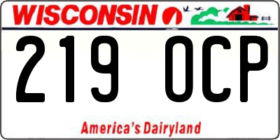 WI license plate 219OCP