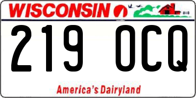 WI license plate 219OCQ