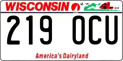 WI license plate 219OCU
