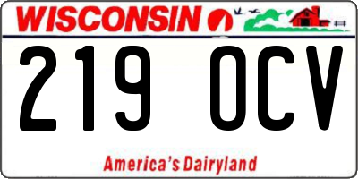WI license plate 219OCV