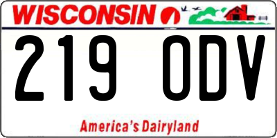 WI license plate 219ODV